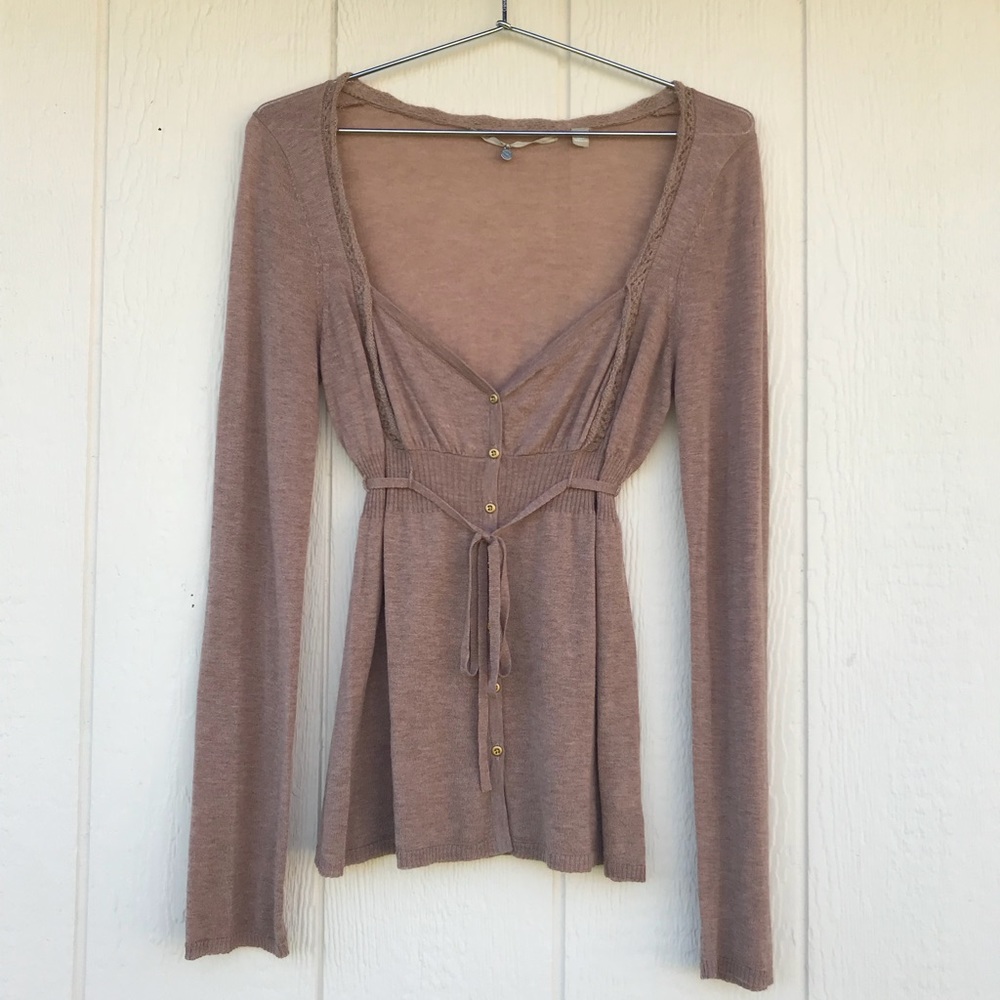Knit long sleeve button down